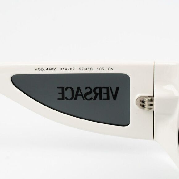 NEW Versace VE4482 314/87 White Dark Grey Rectangular Unisex Sunglasses - Picture 9 of 11
